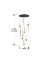 ESSENZA- LAMPARA 9L - NEGRO-DORADO