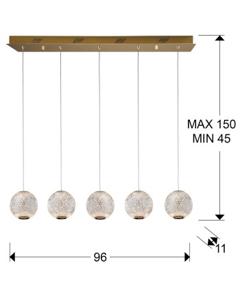 AUSTRAL- LAMPARA 5L LED ORO