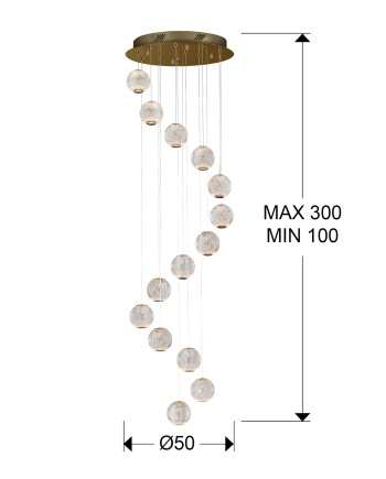 AUSTRAL- LAMP. 14L LED ORO Ø50