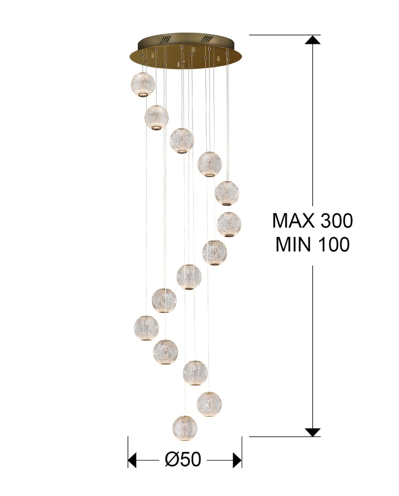 AUSTRAL- LAMP. 14L LED ORO Ø50