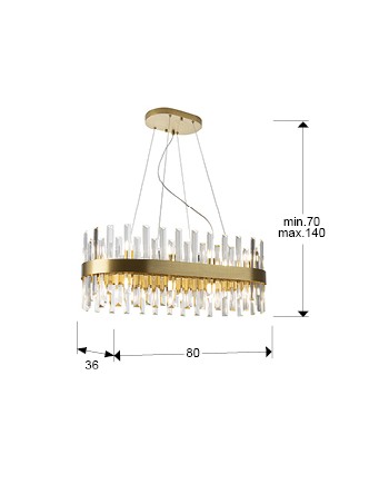 GRACE- LAMPARA 20L ORO OVAL