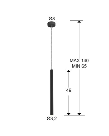 LAMPARA ·VARAS· NEGRO 1L