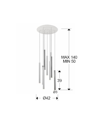 LAMPARA·VARAS· CROMO/BLANCO 9L