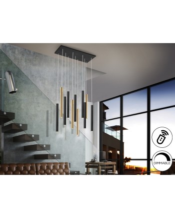 LAMPARA·VARAS·ORO/NEGRO 11L DIMABLE
