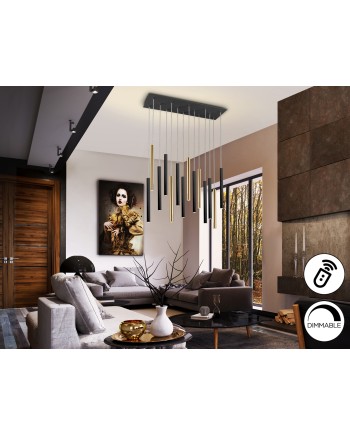 LAMPARA·VARAS·ORO/NEGRO 14L DIMABLE