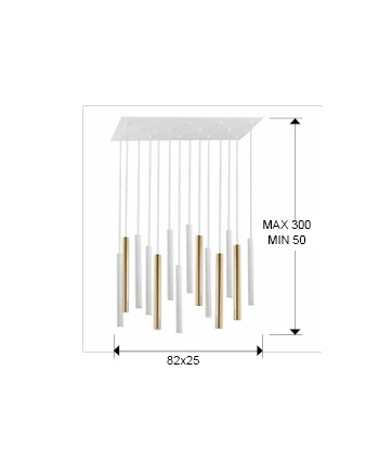 LAMPARA·VARAS·ORO/BLANCO 14L