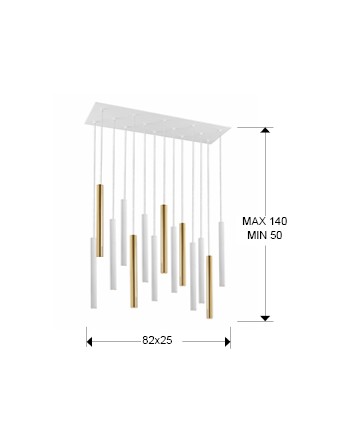 LAMP·VARAS·ORO/BLANCO 14L DIM