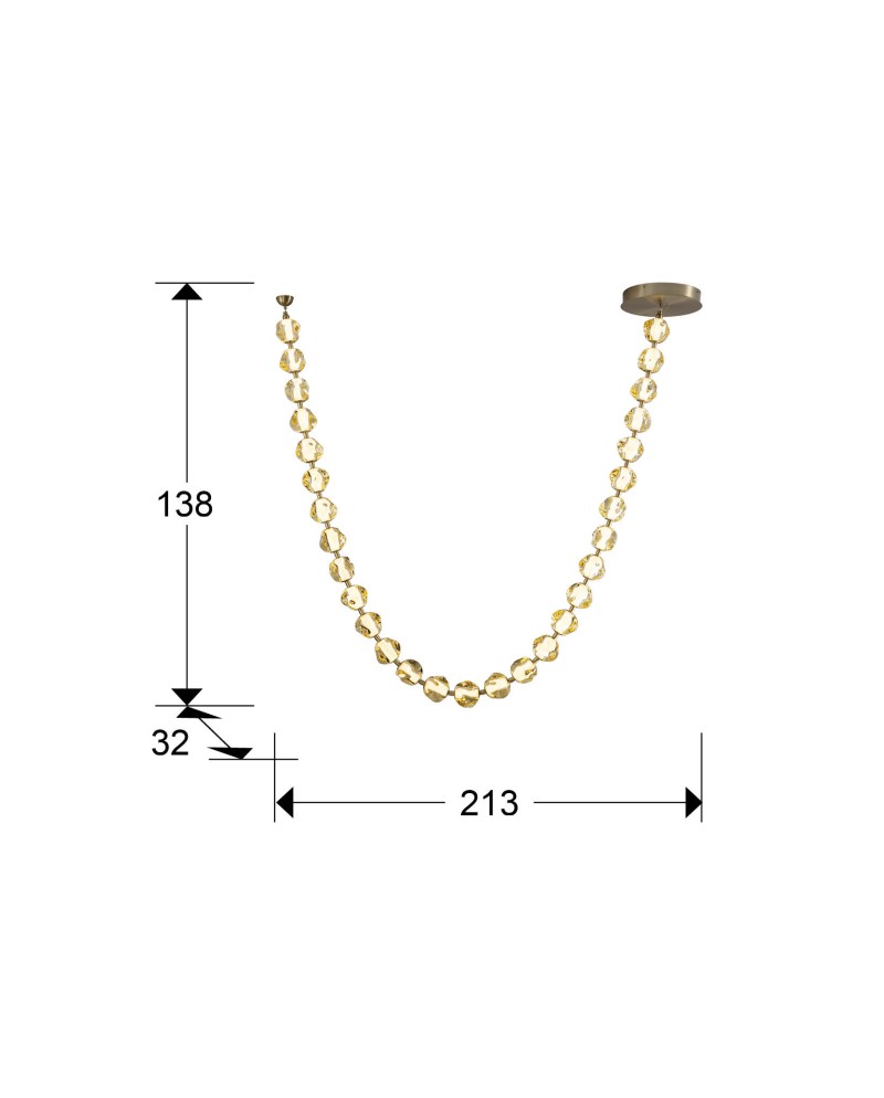 ZARIA II -LAMPARA 29L- BRONCE/AMBAR DIM