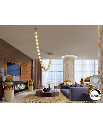 ZARIA II -LAMPARA 29L- BRONCE/AMBAR DIM