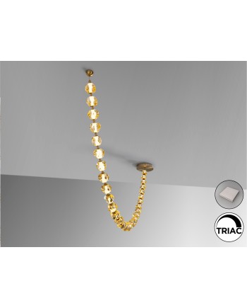 ZARIA II -LAMPARA 29L- BRONCE/AMBAR DIM