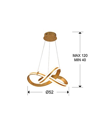 LAMPARA ·LAZAS· PAN DE ORO Ø52
