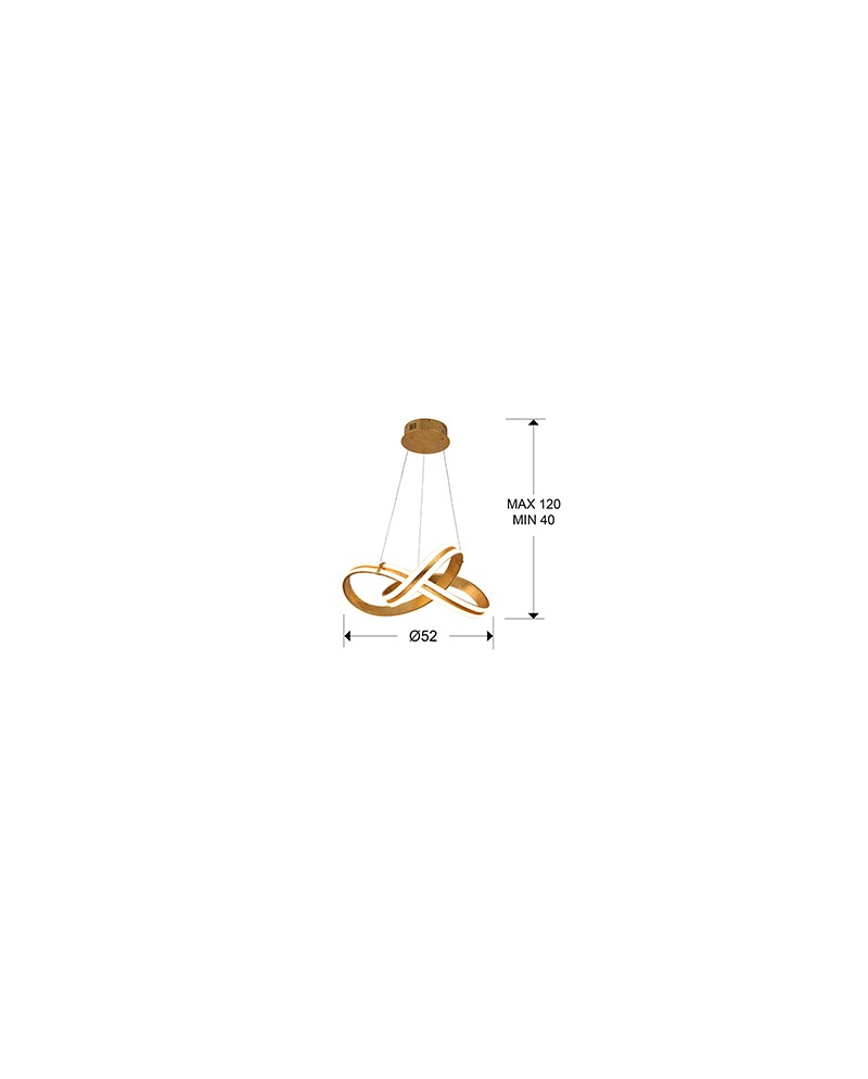 LAMPARA ·LAZAS· PAN DE ORO Ø52