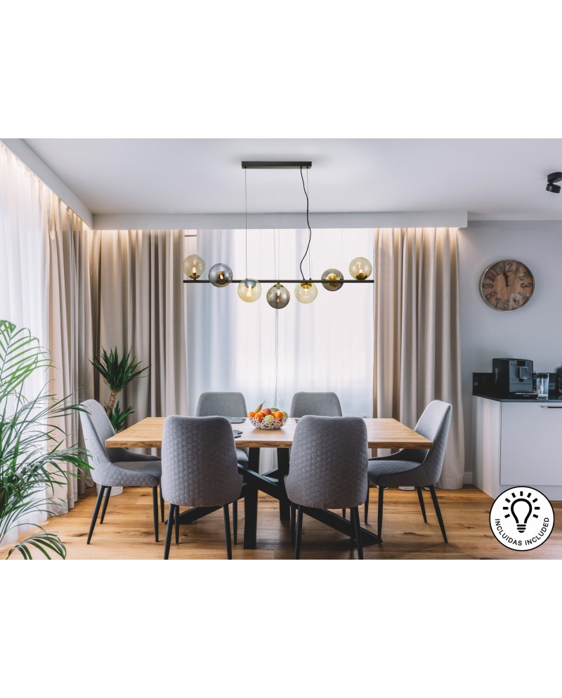 INOA-LAMPARA 7L NEGRO-SMOKE-AMBAR