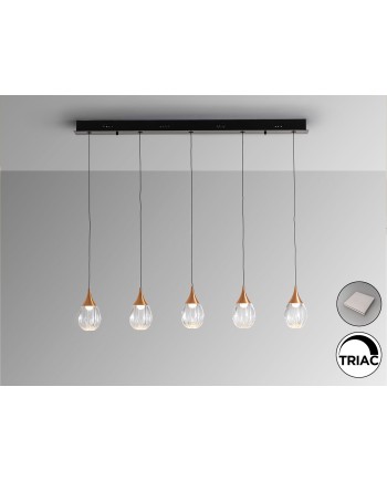 CORINA- LAMPARA 5L NEGRO-COBRE