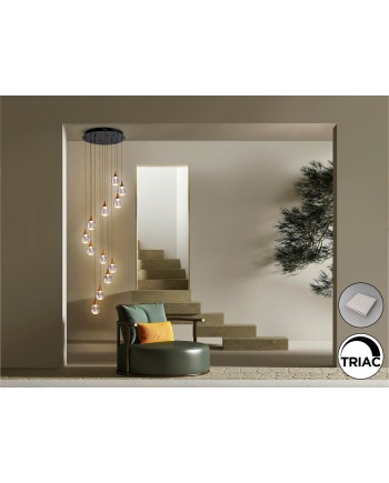 CORINA- LAMPARA 12L NEGRO-COBRE