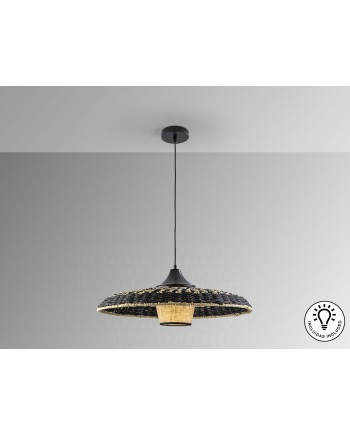 FIJI- LAMP PAPEL TRENZADO NEGRO/NAT