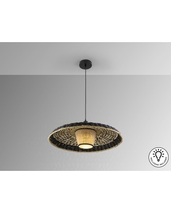 FIJI- LAMP PAPEL TRENZADO NEGRO/NAT