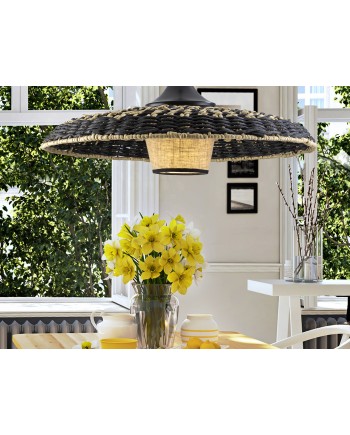 FIJI- LAMP PAPEL TRENZADO NEGRO/NAT