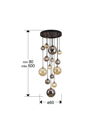 DARK-LAMPARA 14L NEGRO-LATON