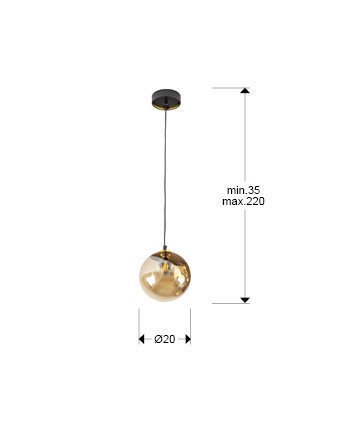 DARK-LAMPARA 1L 20D NEGRO-LATON