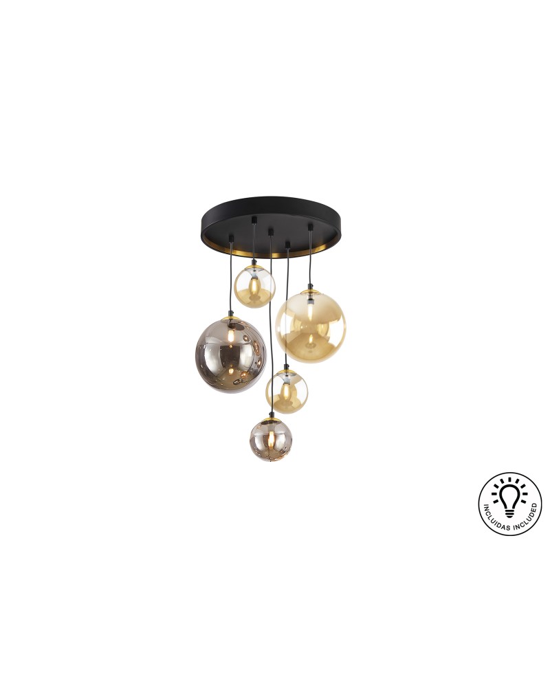 DARK-LAMPARA 5L NEGRO-LATON