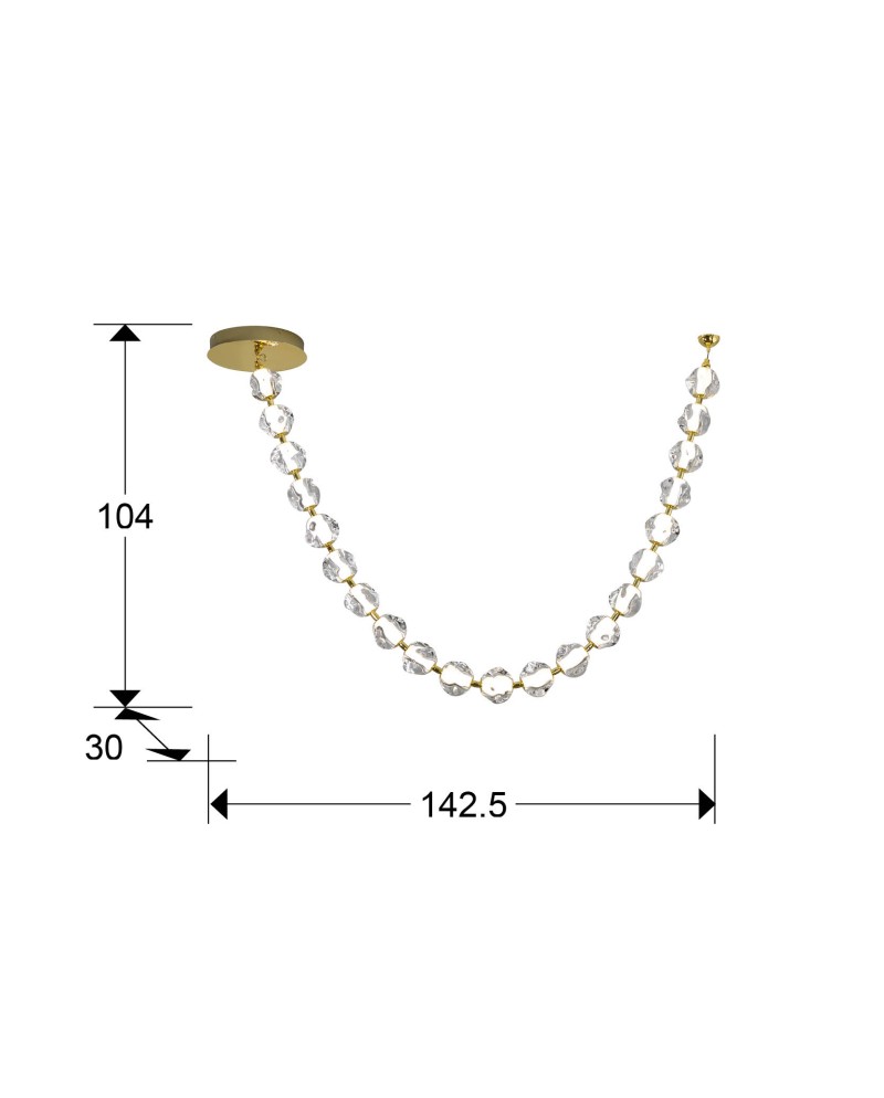 ZARIA II- LAMP 21L- ORO/TRANSP DIMABLE