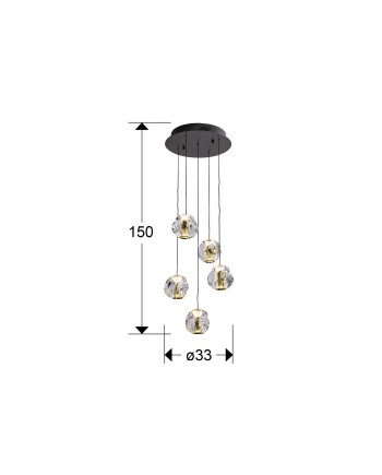 ZARIA- LAMP 5L- NEGRO/ORO/TRANSP D30 DIM