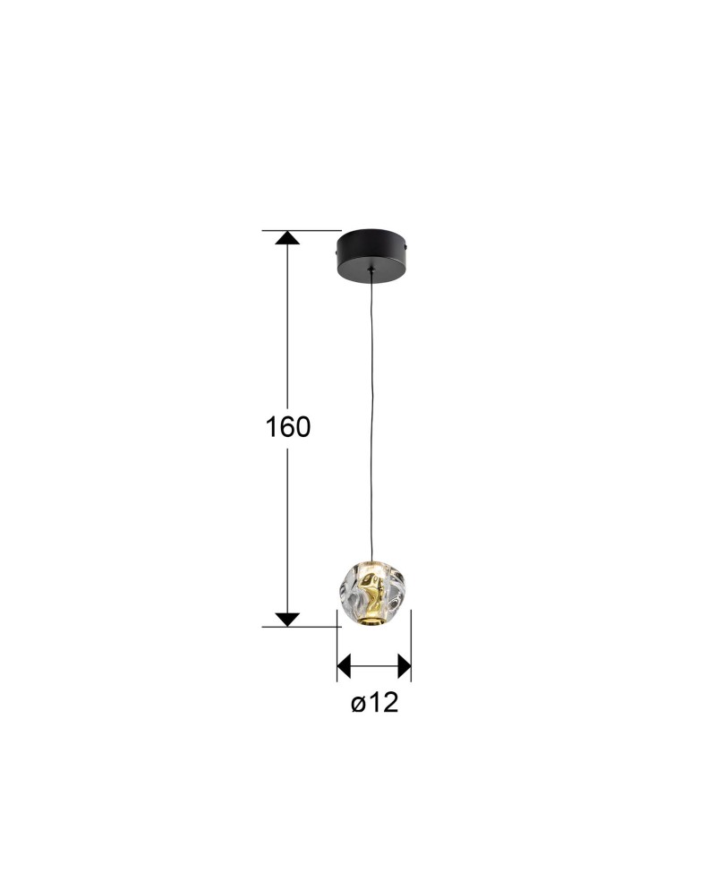 ZARIA- LAMP 1L- NEGRO/ORO/TRANSP