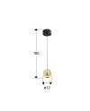 ZARIA- LAMP 1L- NEGRO/BRONCE/AMBAR