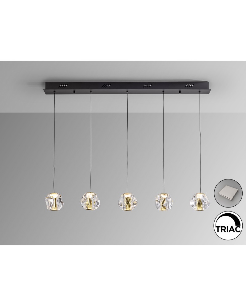 ZARIA- LAMP 5L- NEGRO/ORO/TRANSP DIM