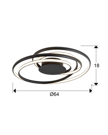 DANZA- PLAFON NEGRO D70