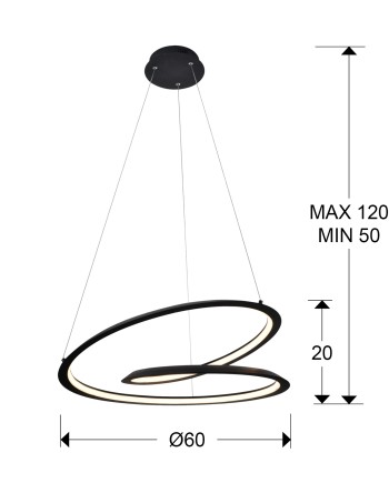 LOOPING- LAMPARA NEGRO Ø60