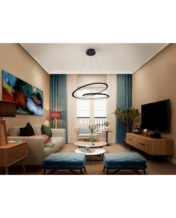 LOOPING- LAMPARA NEGRO Ø60