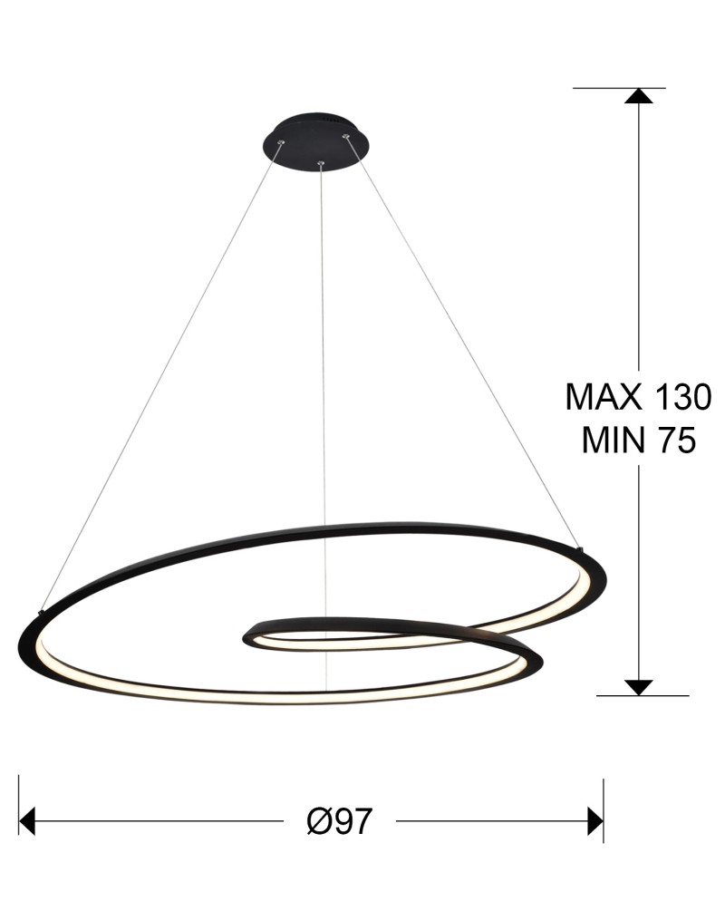 LOOPING- LAMPARA NEGRO Ø97