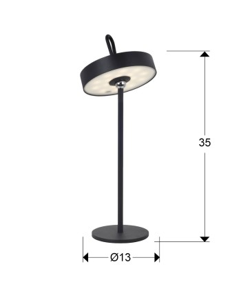 GONG- SOBREMESA LED NEGRO