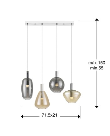 I3-NARA- LAMPARA 4L CROMO