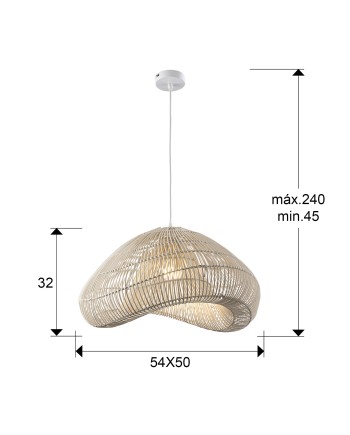 SABAH- LAMPARA RATAN BLANCO 55CM