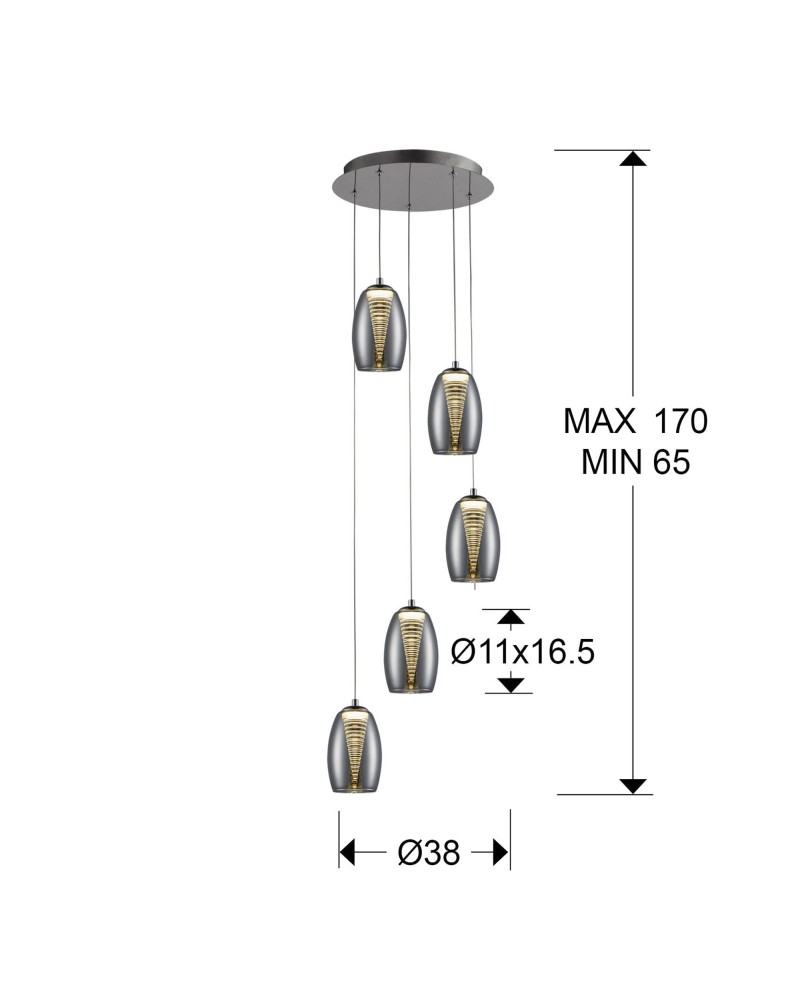 NUEVA NEBULA-LAMPARA 5L CROMO