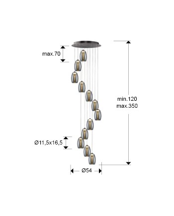 NUEVA NEBULA-LAMPARA 12L CROMO