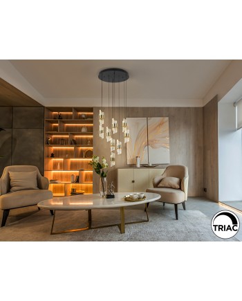 ILIADA- LAMPARA 9L NEGRO-ORO D50