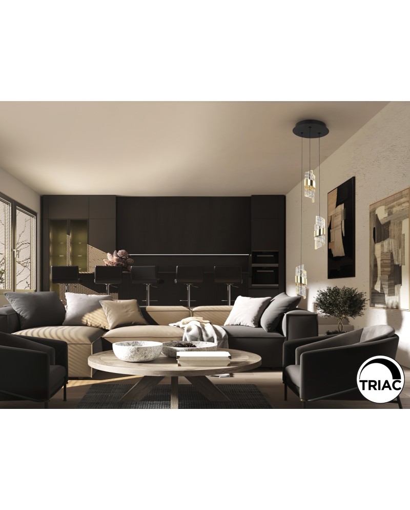 ILIADA- LAMPARA 3L NEGRO-ORO