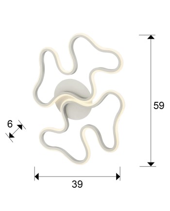 MAREA - PLAFON/APLIQUE GRANDE BLANCO