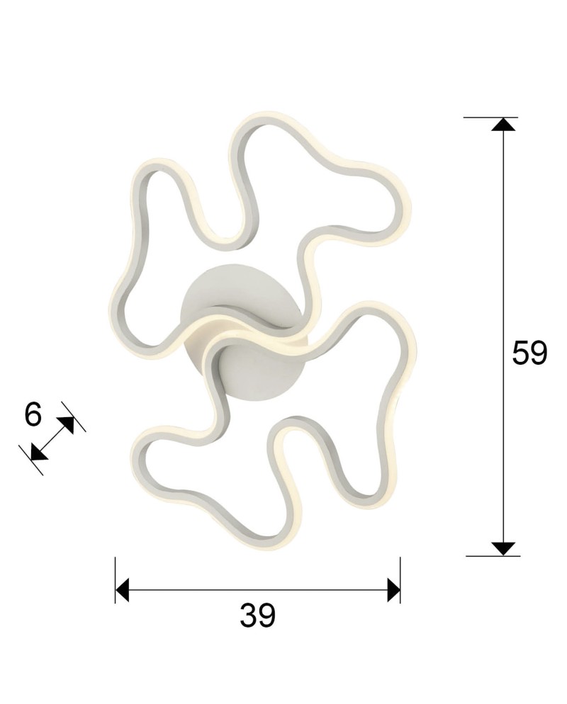 MAREA - PLAFON/APLIQUE GRANDE BLANCO