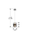 SUSPIRO- LAMPARA CROMO/SMOKY D18
