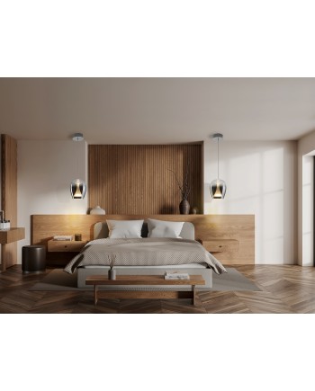 SUSPIRO- LAMPARA CROMO/SMOKY D18