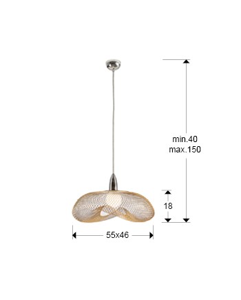 LAMPARA 1L ·FORMA· CROMO/ORO