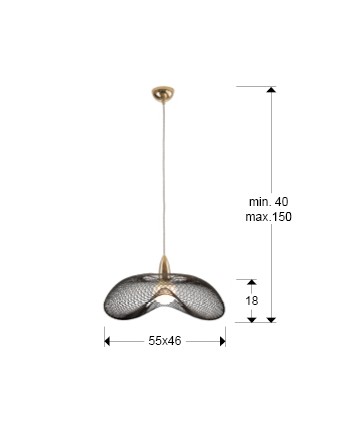 LAMPARA 1L ·FORMA·ORO/NEGRO