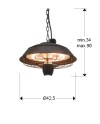ESTUFA SUSPENSION·HEAT VINTAGE·1500W
