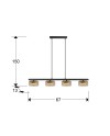 I3-OLAIA- LAMPARA 4L NEGRO-AMBAR