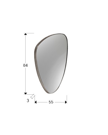 ORIO-ESPEJO TRIANG. 84X55 PLATA